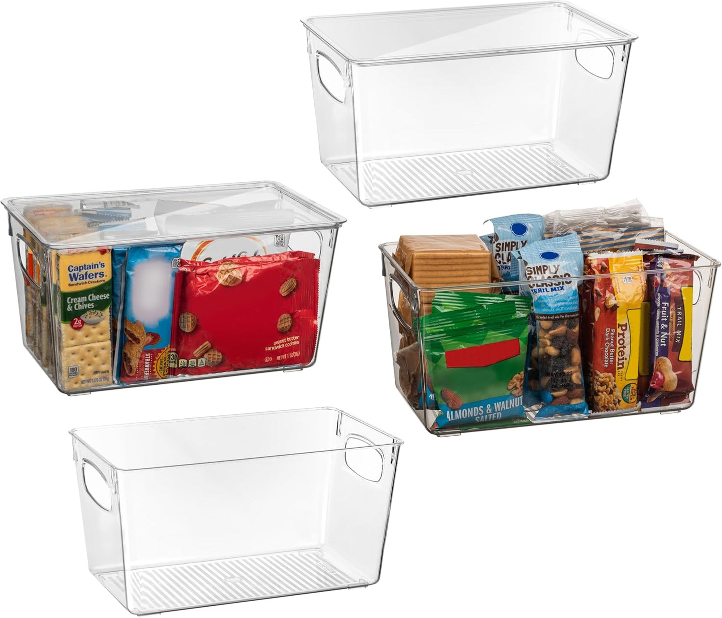 CLEARSPACE Plastic Storage Bins With lids – Perfect Kitchen Fridge Organizer, Pantry Organization, Cabinet Organizers (4 Pack)