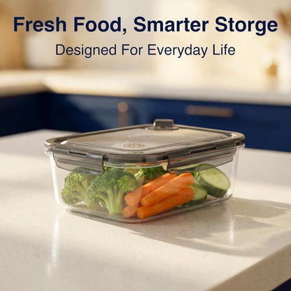 Compartmentalized Plastic Airtight Food Storage Containers with Vented Lids, 3-Compartment Design, BPA-Free, 5-Pack (5.5 Cups Each) for Meal Prep and Portion Control