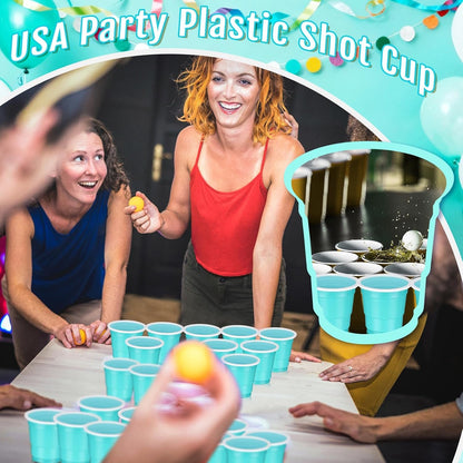 Roshtia 100 Pack 2 oz Plastic Shot Cups, Mini Disposable Shot Glasses 2 oz Wedding Party Cups for Bridal Shower Wedding Party, Beer Taste Serving, Snacks(Black, Gold)