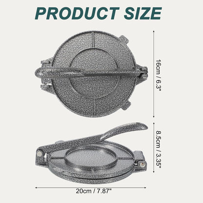 uxcell Aluminium Alloy Dough Press Taco Maker Taco Press Kitchen Utensil Tool for Cooking Chef Silver