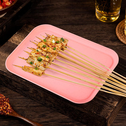 4 Pack Multicolo Plastic Serving Trays for Party Serving Food - Rectangular, 8.66 by 12 in, Heavy Duty Dessert Trays for Food Erving Platters for Party Tray Decor Veggie,Snack