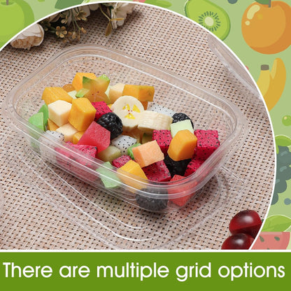 Chunful 36 Pcs 3 Compartment Transparent Snack Containers with Lids Disposable Bento Box Plastic Food Meal Prep Containers for Condiment Salad Dipping School Work Lunch