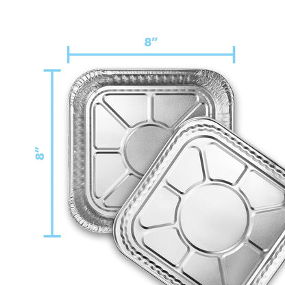 MontoPack 8” Disposable Aluminum Foil Square Baking Pans | 8 x 8 Cake Pan Tin for Broiling, Toaster Oven, Meal Prep, Roasting, Take Out | 20 Pack (8" X 8" Without Lids)