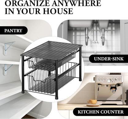 Simple Houseware Stackable Basket Drawer, Chrome