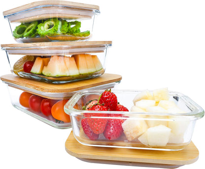 BlueHills Premium Glass Meal Prep Lunch Containers with Snap Green Lock Lids Glass Food Containers BPA-Free Oven Freezer Dishwasher Safe 5 pack set 10 pieces 36 Oz 4.5 cups (G002 Two Compartments)