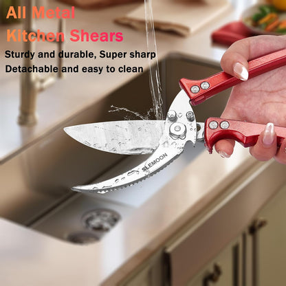Heavy Duty Kitchen Shears for Food,Silver Kitchen Scissors | Dishwasher Safe and Food Stainless Poultry Shears for Chicken Turkey Thanksgiving,Gift Box