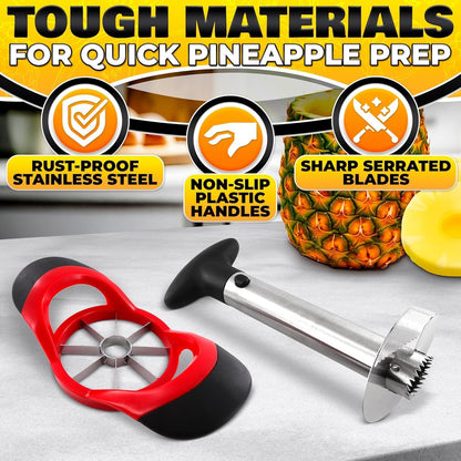 Watermelon Cutter Slicer Tool 2-in-1, Retractable Fork, 304 Steel