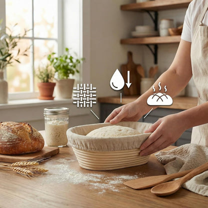 8 PCS Bread Proofing Basket Cloth Liner (3 Round & 3 Oval) & 2 Sourdough Starter Jar Covers, 10 Inch Banneton Basket Cover for Sourdough Baking, Reusable Dough Bowl Liner (Combo)