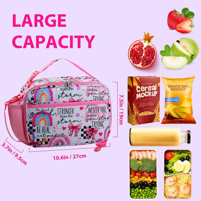 RLGPBON Kids Lunch Bag,Insulated Lunch Box for Girls,Lunch Bag Toddler Teen,School Daycare Cute Travel bags