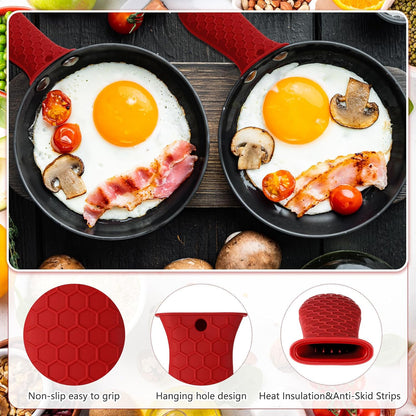 Patelai 2pcs Silicone Pan Handle Sleeve for Cast Iron Skillet, Black