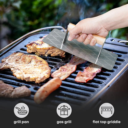Stanbroil Stainless Steel Bacon Press Griddle Rectangular Grill Press