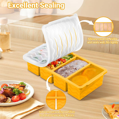 Doasuwish Silicone Freezer Molds for Soup with Lid – 1-Cup Soup Container Style Ice Cube Trays for Freezer, Meal Prep & Food Storage, Freeze 250mL/125mL Portions – 2 Pack