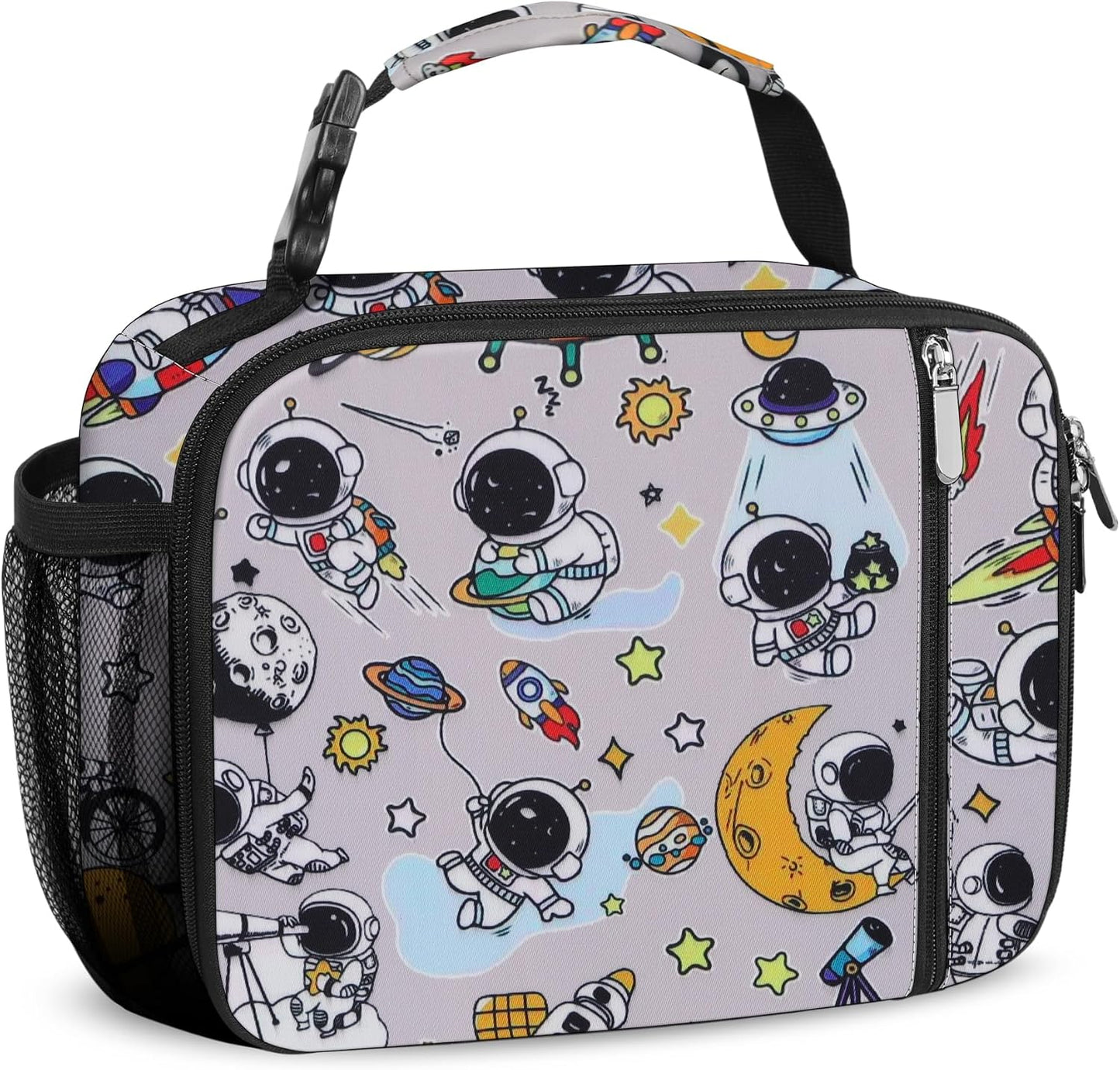 esouler Lunch Box Kids Insulated Lunch Bag for Boys & Girls Durable Children Lunchbox for School with Water Bottle Holder-Black
