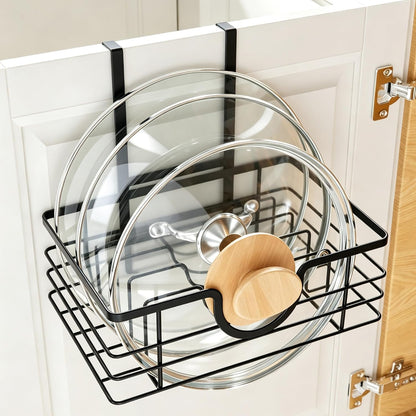 Pot Lid Organizer for Cabinet, Adjustable Height Pan Lid Holder