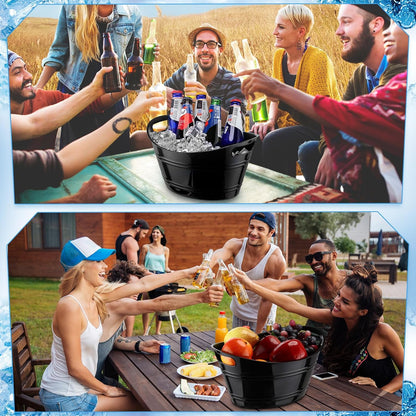 Patelai 6 Pcs Ice Buckets Bulk, Plastic Ice Buckets with Handles, Oval Storage Tub, Large Capacity Drink Tub for Party Bar Wine Beer Champagne Beverage Bottle Cooler(4.5 Liter,Clear)