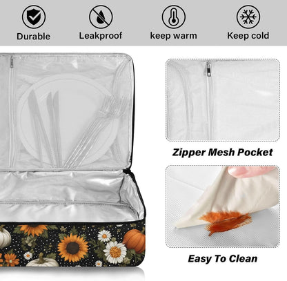 Casserole Carriers for Hot or Cold Food Reusable Casserole Dish Carrier Insulated Thermal Large Capacity Durable Perfect for Party Camping Family Gatherings Yellow Fish - Colors B