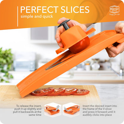 BORNER V Mandoline Slicer Kitchen V1 ClassicLine Starter Set | Vegetable Grater Börner - Quality Made in Germany, Color:White
