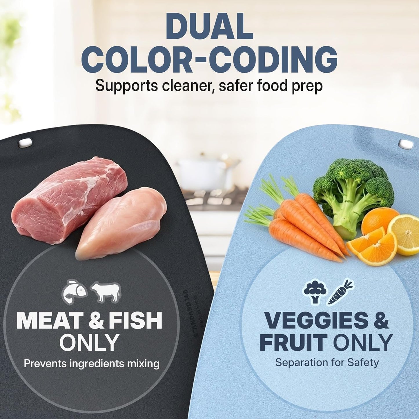 TPU Small Cutting Board Set of 3 9"x12" - Flexible Cutting Mats for Kitchen Knife Friendly, Cutting Mat Non-Slip Chopping Board Double Sided Scratch Resistant Food Grade Coral Mint Gray