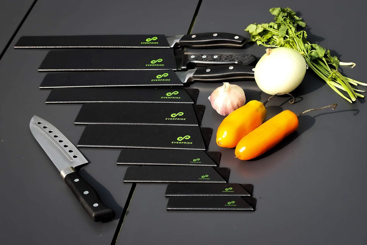EVERPRIDE Chef Knife Sheath Set Universal Blade Edge Cover Guards for Chef’s and Kitchen Knives – Durable, BPA-Free, Felt Lined, Sturdy ABS Plastic – Knives Not Included