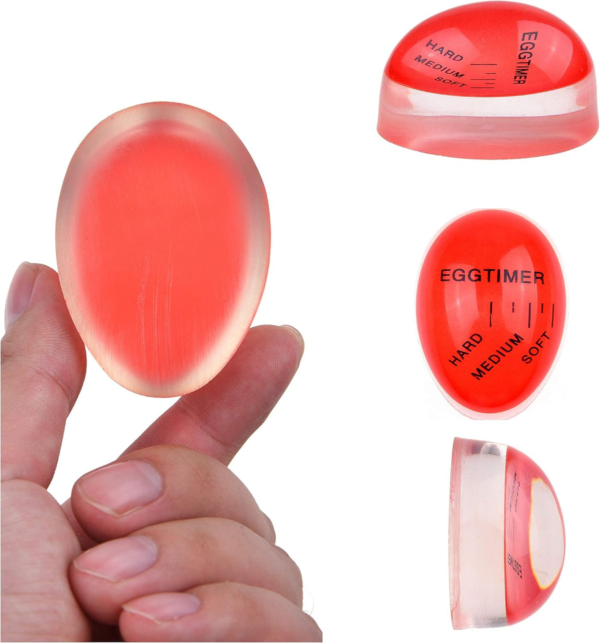 Kare & Kind Egg Timer 2X Pack - Color Changing Indicator - Soft, Medium and Hard Boiled Eggs - Heat Sensitive - Safe Durable Kitchen Aid - Gift and Home Use