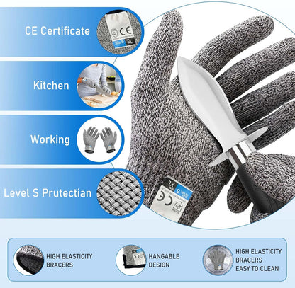 2026 New Oyster Shucker & 2 Shucking Knife Kit with Safety Gloves, Stainless Steel Oyster Opener Easy Leverage Design for Safe Fast Oyster Shucking Keep the Juice