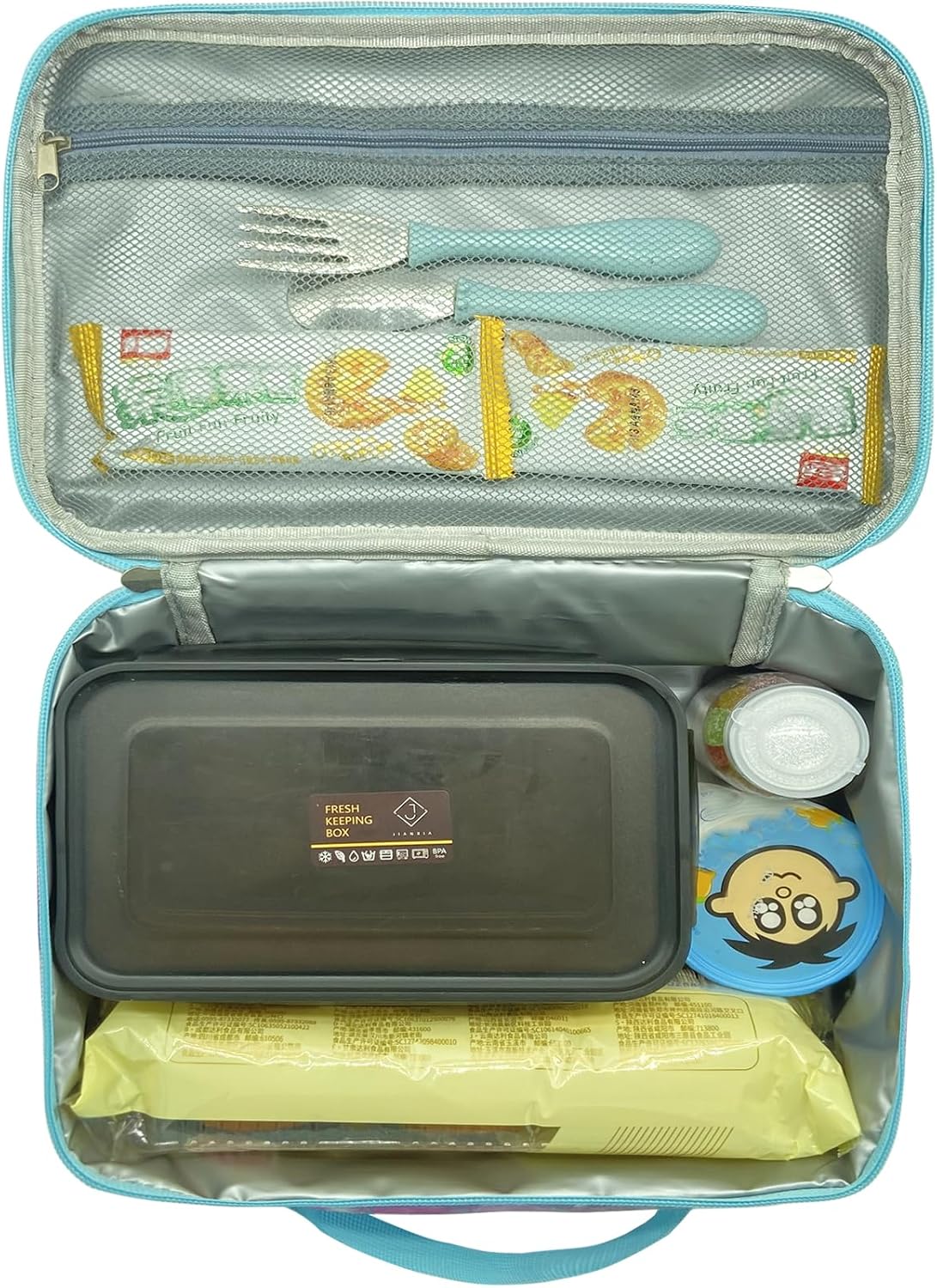 Kulle Space Lunch Box for Kids, Insulated Lunch Bag for Boys, Large Capacity Thermal Tote for School, Office, Daycare - Rocket Design, Washable & Leakproof