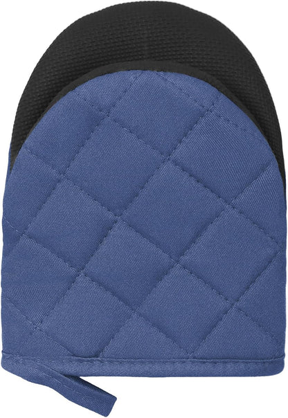 Goldmeet Mini Oven Mitts 2-Pack, 7"x5.5", 500°F Silicone Grip, Gray
