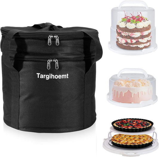 Foldable Cake Carrier, Holds up to 10in Round and 8.5in High Cake, with Lid and Handle