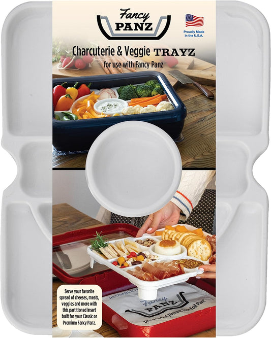 Fancy Panz Deviled Egg Tray - Portable Deviled Egg Carrier Insert Holds 20 Eggs - Fits Strawberries, Stuffed Mushrooms & More - Reusable Serving Tray for Parties & Potlucks