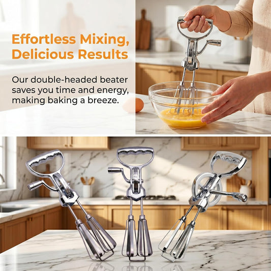 Generic Hand Crank Egg Beater Kitchen Tool Ergonomic Handle, Professional Practical, Durability Easy to Use, Kitchen Whisk Manual