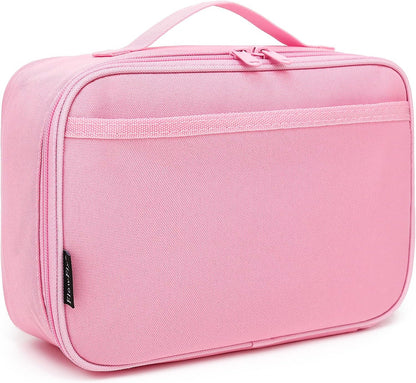 FlowFly Kids Lunch box Insulated Soft Bag Mini Cooler Back to School Thermal Meal Tote Kit for Girls, Boys, Black