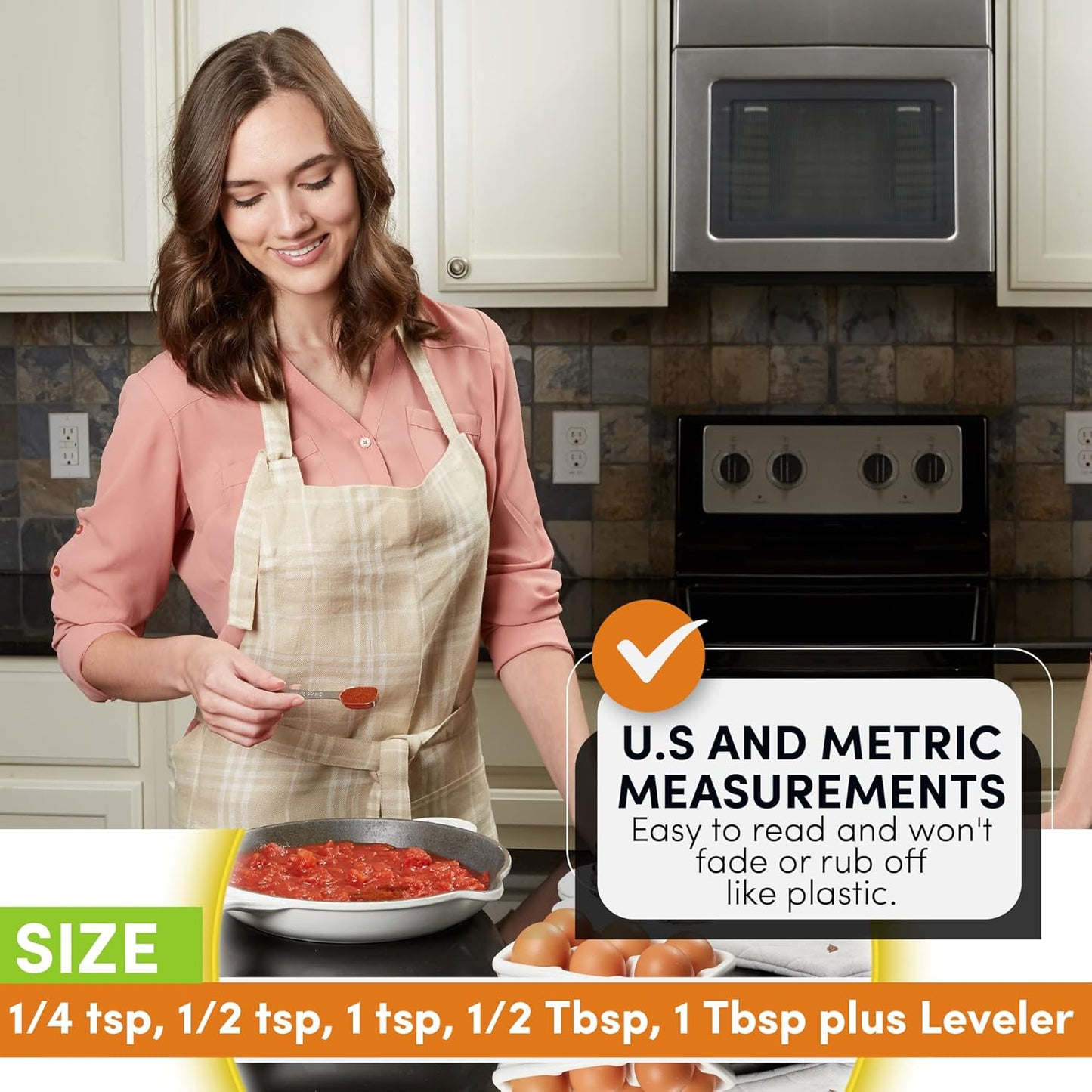 Spring Chef Stainless Steel Measuring Cups and Spoons Set of 14 with Leveler, Nesting Kitchen Metal Measuring Cups and Spoons Set for Dry and Liquid Ingredients, Perfect for Cooking & Baking