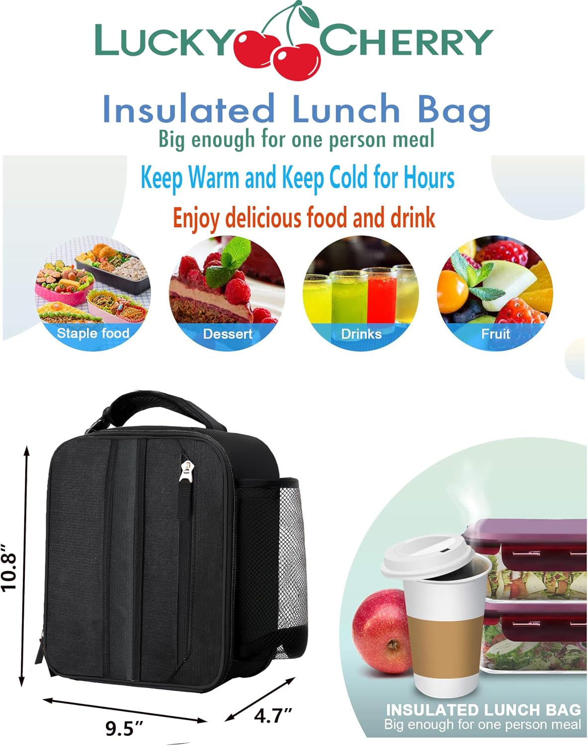 Lunch Box Insulated Lunch bag for Men Teen Kids Boys Adult Portable Stylish Small Lunchbox Special Design for Working Office school Picnic