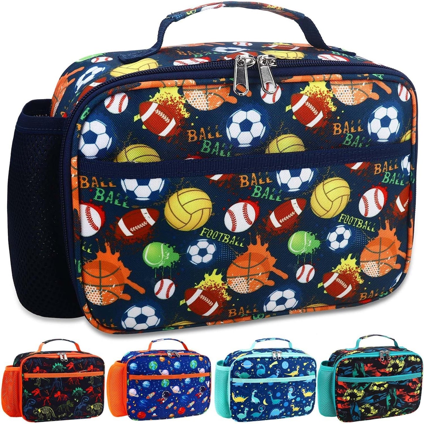 RHCPFOVR Kids Lunch Bag - Insulated Lunch Box for Boys Girls,Washable Lunch Bag and Reusable Toddler Leak-proof Lunchbox for School and Daycare - Colors A