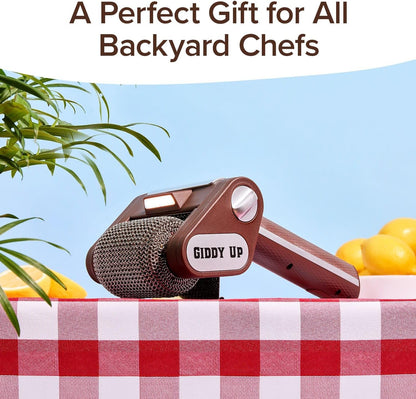 HorsePower Giddy Up Grill Cleaner AS SEEN ON TV! – Cordless, Rechargeable BBQ Tool with 350 RPM Stainless Roller, LED Light – Patents Pending – From BulbHead, a Family-Owned American Brand