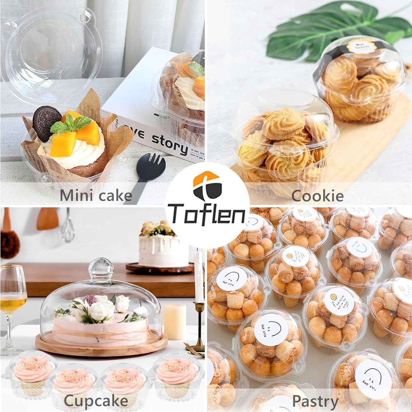 TOFLEN 100ct Individual Cupcake Containers