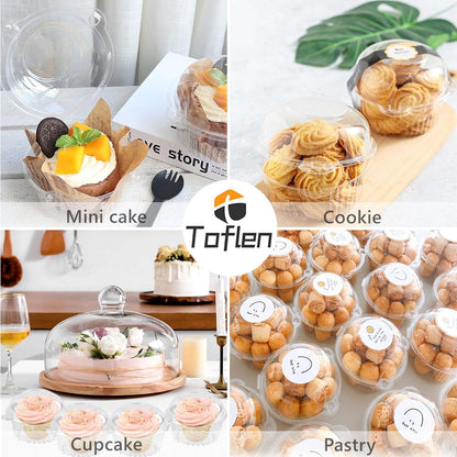 TOFLEN 100ct Individual Cupcake Containers