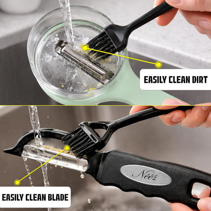 Julienne Peeler Vegetable Peeler - Potato Cabbage Fruit Cucumber Carrot Peeler and Julienne Shredder tool for Kitchen - Multi-Function Stainless Steel Peeler Slicer Knife Julienne Set 3 In 1