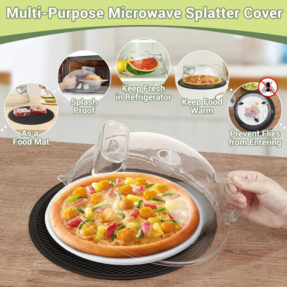 Microwave Splatter Cover, Clear, 10" Plate & 12" Mat