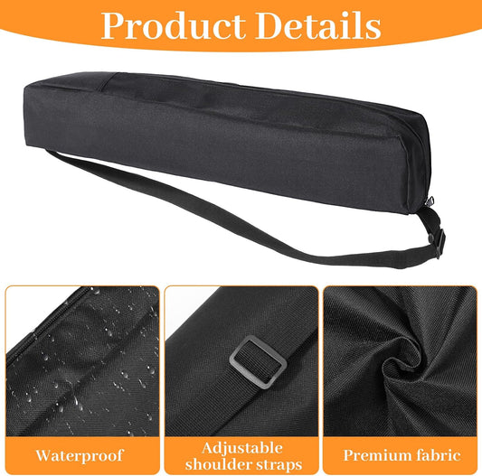 Grill Utensil Storage Bag,22.44x3.9x3.94in Portable Long Tool Bags Foldable Grills Utensil Bag with Handle Black Multi-Purpose Grill Storage Bags for Outdoor Grilling Camping Picnic BBQ