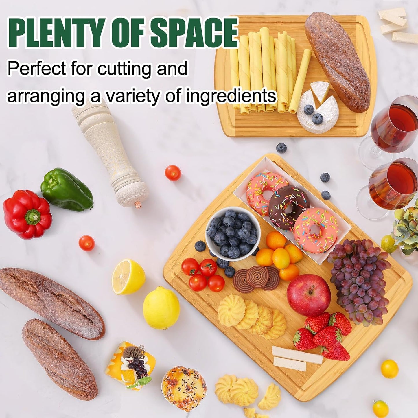 Homaxy Extra Large Bamboo Cutting Boards for Kitchen, 18x12.5" Wood XL Cutting Board with Juice Groove, Butcher Block Wooden Chopping Board for Kitchen, Meat, Cheese, Fruit & Vegetables - Pre Oiled