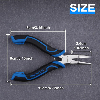 SPEEDWOX Long Reach Bent Needle Nose Pliers With Smooth Jaw Angled Needle Nose Pliers For Jewelry Making Fish Bone Pliers Tweezers Bent Chain Nose Pliers For Wire Bending And Small Object Gripping