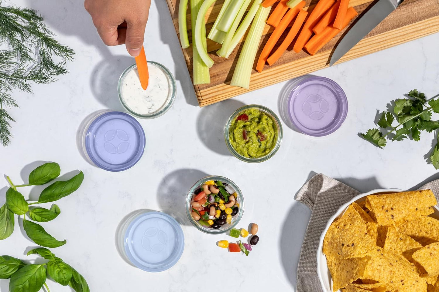 Ello Color Lock Glass Meal Prep Sets Leak-Proof Glass Food Storage Containers with Airtight BPA-Free Plastic Lids, Dishwasher, Microwave, and Freezer Safe