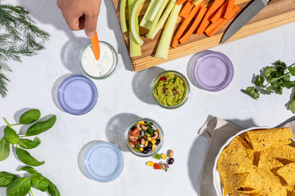 Ello Color Lock Glass Meal Prep Sets Leak-Proof Glass Food Storage Containers with Airtight BPA-Free Plastic Lids, Dishwasher, Microwave, and Freezer Safe
