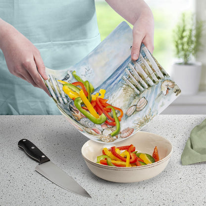 Cut N' Funnel Eat Fresh Designer Flexible Cutting Board Mat 15" x 11.5" Made in the USA Decorative Flexible Easy to Clean