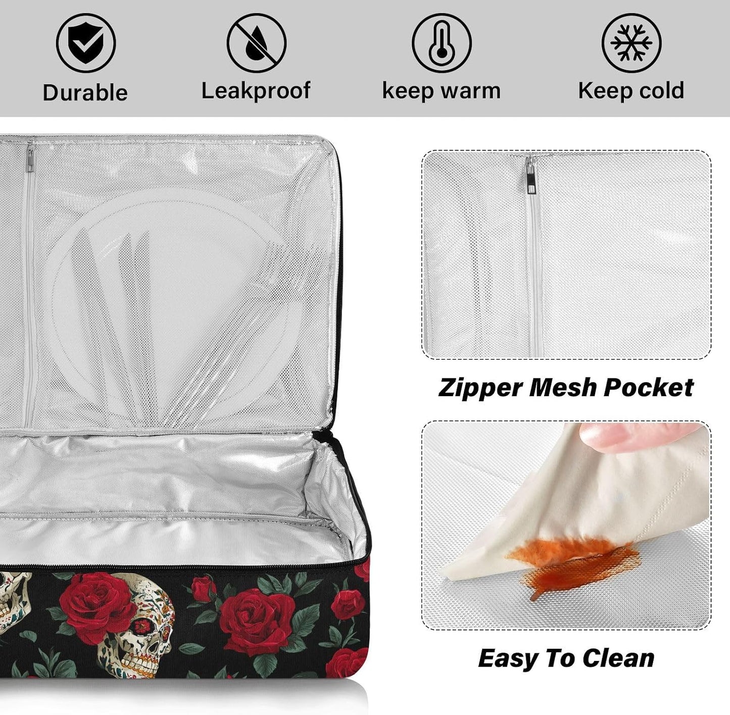 Casserole Carriers for Hot or Cold Food Reusable Casserole Dish Carrier Insulated Thermal Large Capacity Durable Perfect for Party Camping Family Gatherings Yellow Fish - Colors A