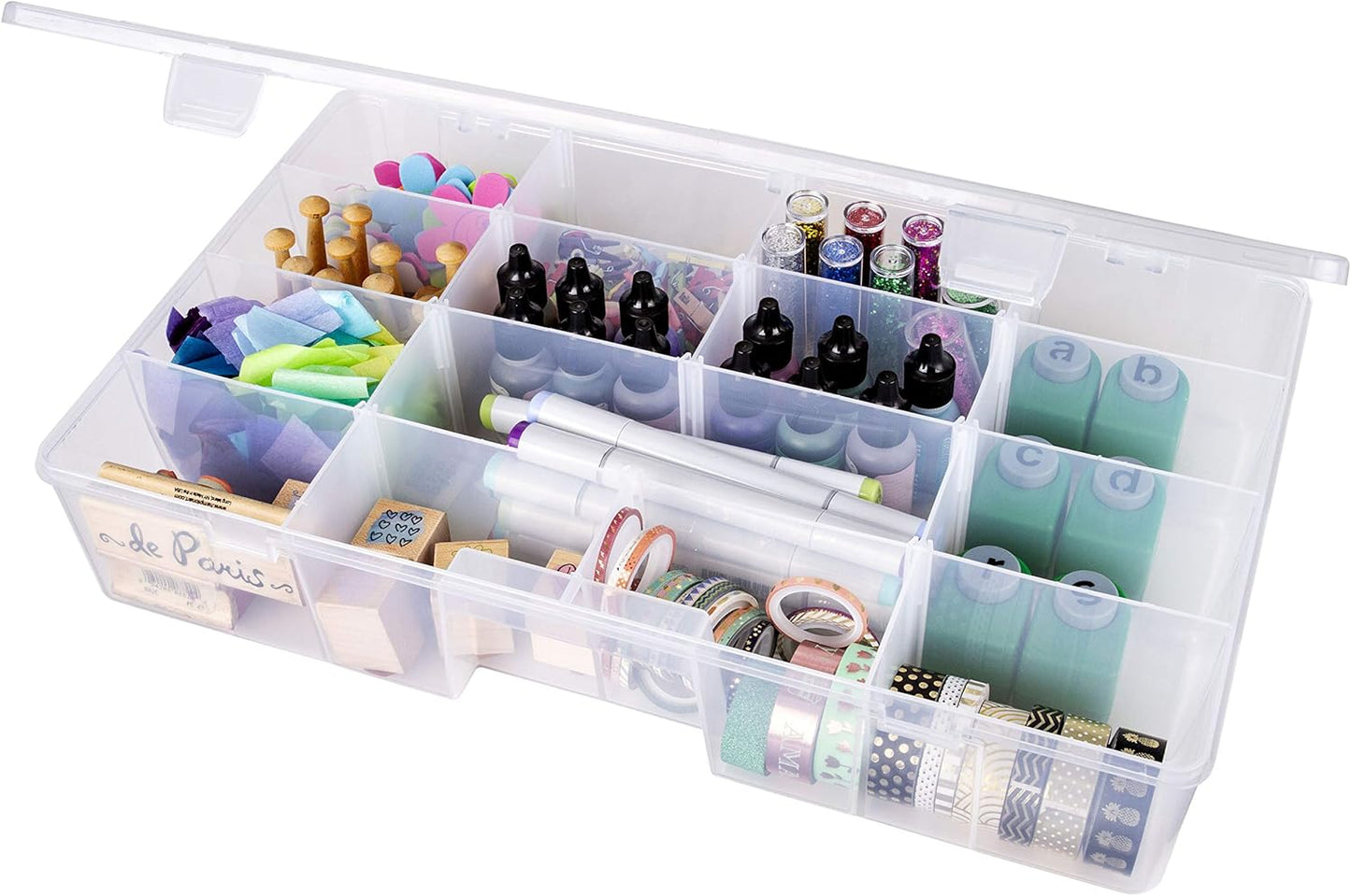 ArtBin Large Solutions Box Clear Art & Craft Organizer with Dividers - Plastic Storage Case for Convenient and Versatile Storage - Ideal for Various Craft Supplies