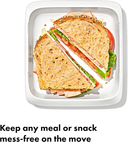 OXO Good Grips Prep & Go Snack & Dip Container, Snack Fuss-Free on the Move, Leakproof Reusable Small Meal Food Storage and Lid, Food Containers with Lids, Snack Organizer, 1.6 Cups/0.4 L