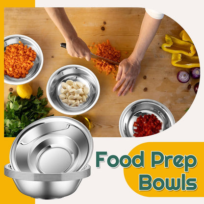 Tioncy 20 Pack Small Mixing Bowls, 3/4 Quart Stainless Steel Prep Bowl for Sauces, Snacks, Side Salads, 6.3 Inch Cooking Baking Bowls Set with Flat Base, Dishwasher Safe