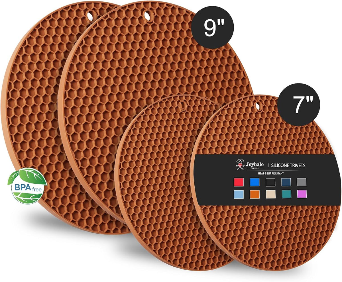 Joyhalo 4 Pack Trivets for Hot Dishes